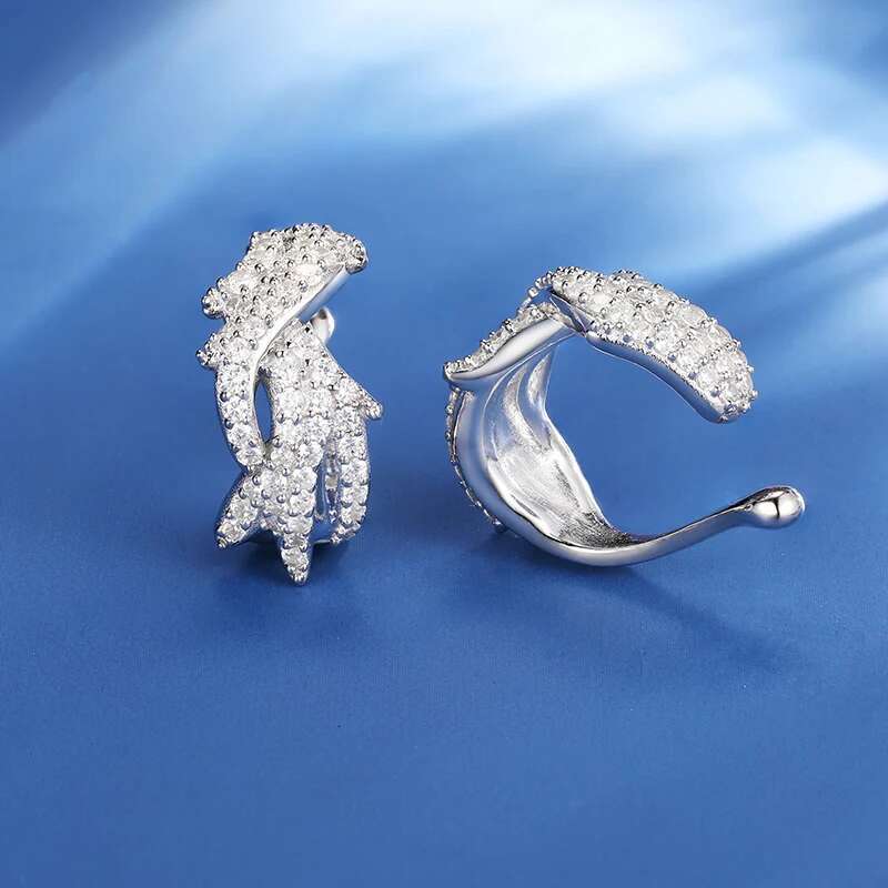1pcs S Moissanite Thorns Circle Clip Earrings For Men No Pierced Iced Out Hip Hop Jewelry Male Rock Party Gift 2024 Trending