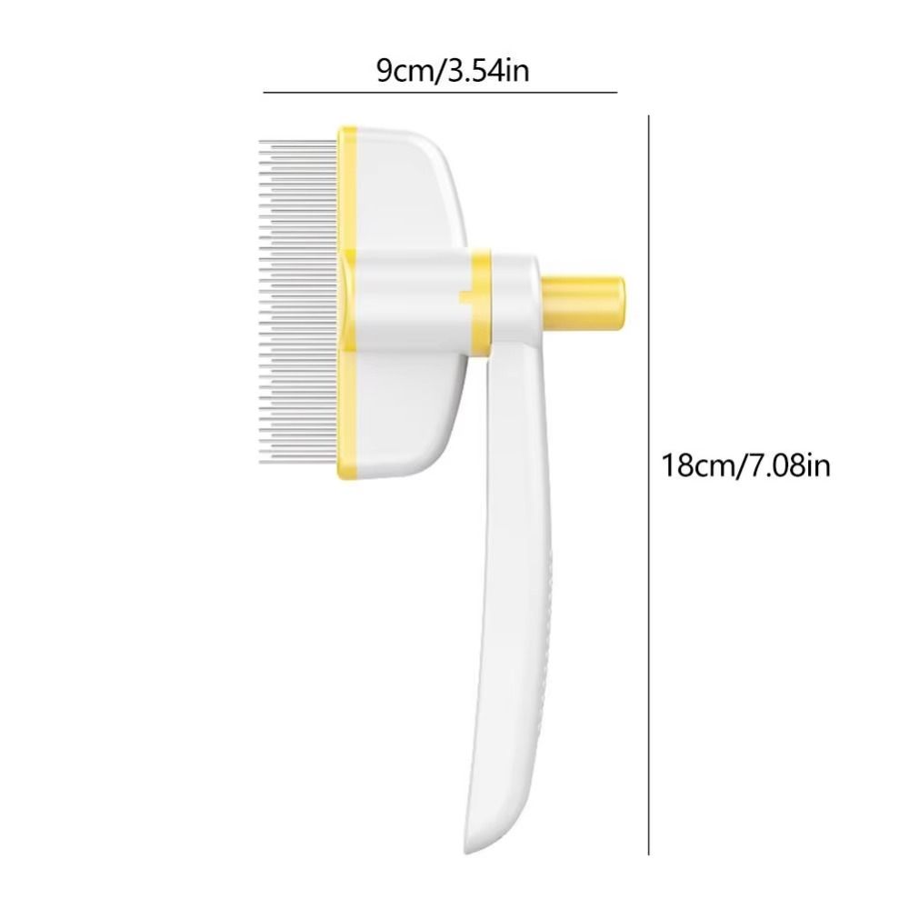 Release Button Pet Hair Removal Comb Flat Pin Comb Comfortable Dog Grooming Brush Detangling 360-Degree Rotating Head