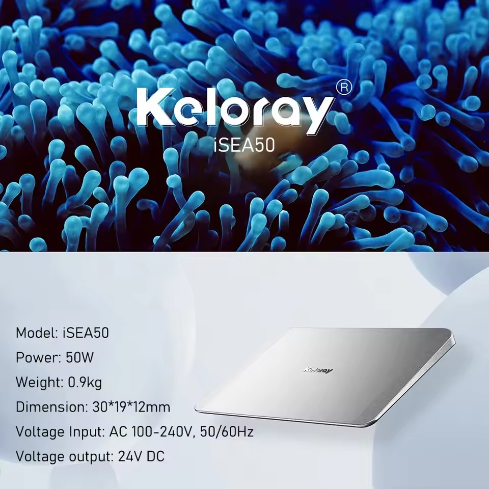 Keloray Marine Lamp ISEA50 50W 100W LED Aquarium Light Full Spectrum, Bluetooth App, Coral Reef Seawater aquarium light