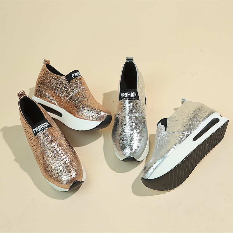 New 2025 Women's Upper Autumn/Winter Single Shoe Solid Color Casual Thick Bottom PU Large Sport ddmykukumalu