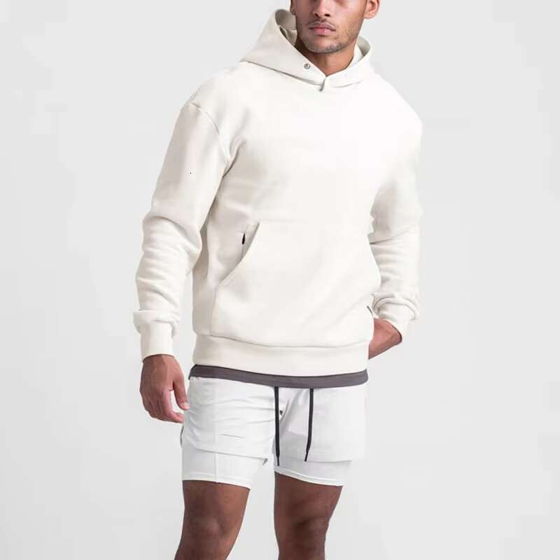 Stringless Hoodies High Quality Thick Cotton Poly Pullover Hoodie No String Pocket Men Snap Button Sweatshirt With Hood