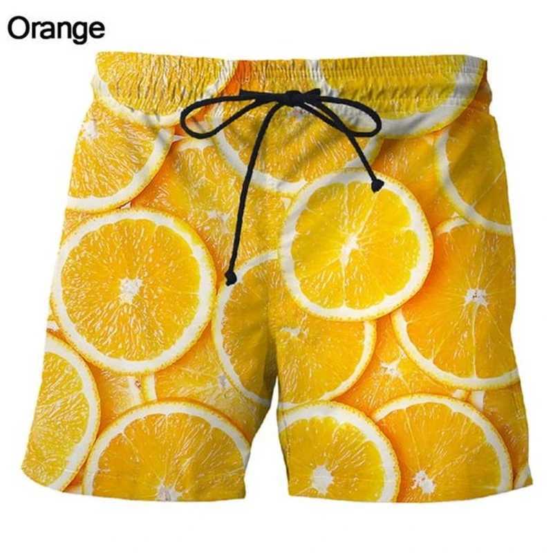 Holiday Hawaiian Mens Beach Shorts 3D Printed Fruit Watermelon Shape Sports Shorts New Design Shorts Personalized ClothingXJ250304