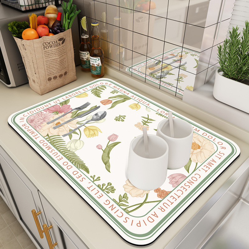 Kitchen drain pad countertop diatom mud absorbent pad dishes water control pad coffee machine pad PWSD01