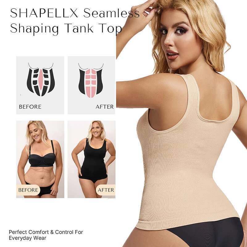 PCS 1/2 Shapewear Tummy Control Tank Top Compression Tanks For Women Square Neck Seamless Body Shaper Camisole Cami Tops KLMY