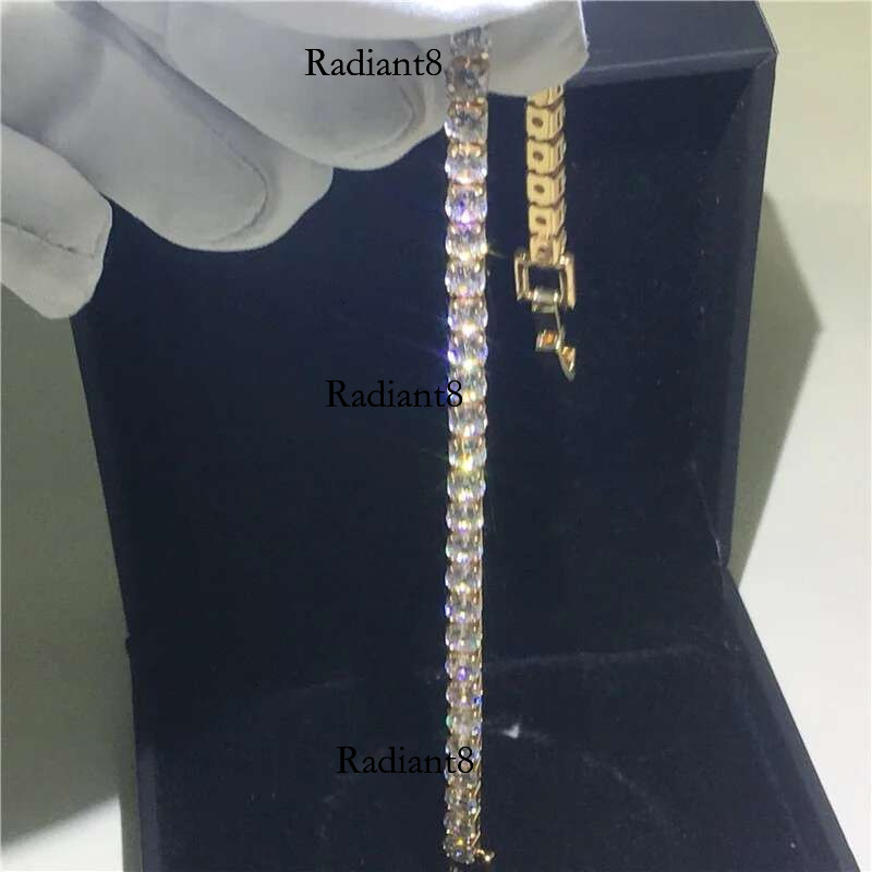 Handmade Solid Sterg Sier 4mm 17cm 19CM Tennis Bracelet Bangle For Women Wedding Fashion Jewelry Wholesale Party Gift