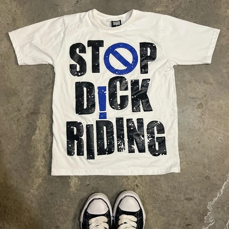 American Retro Spoof Series Letter Printed Short Sleeve Tshirt Men Y2k Korean Harajuku Fashion Couple Loose Trend Top 250225