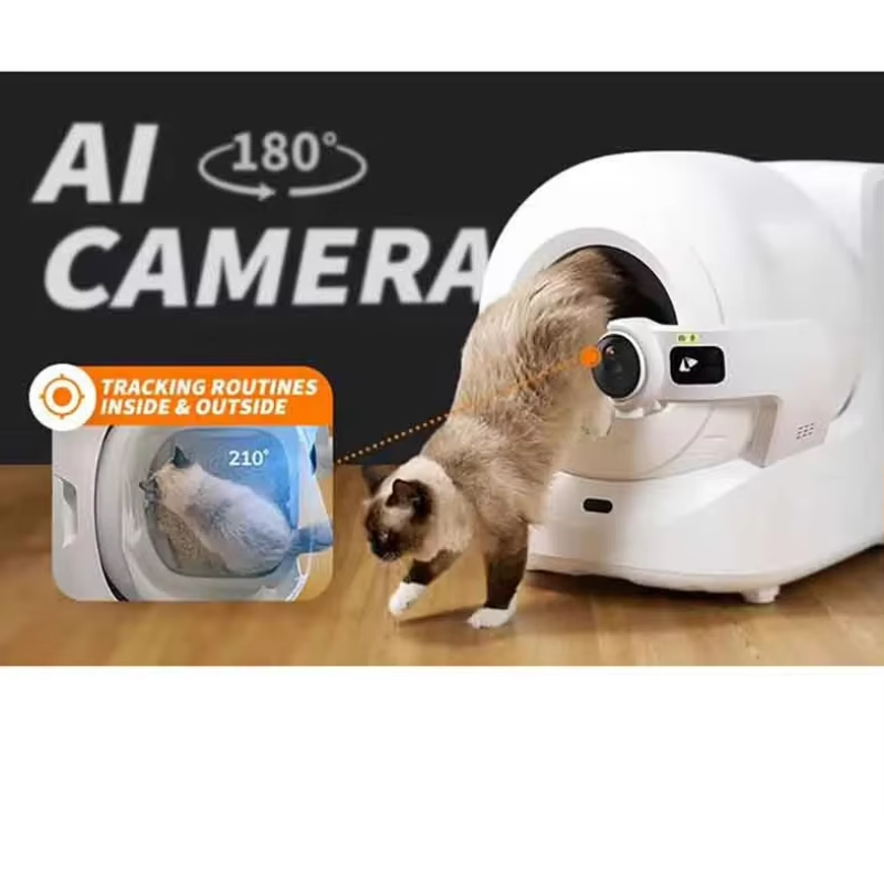 Round cat box automatic cleaning smart trash removal, cat litter box