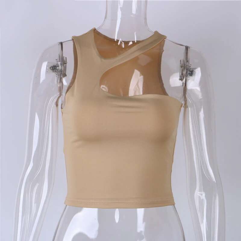 Out Cut Sexy Crop Off Shoulder Solid 2022 Skinny Sport Short Women Tank Irregular Summer Tube Tops KLMY