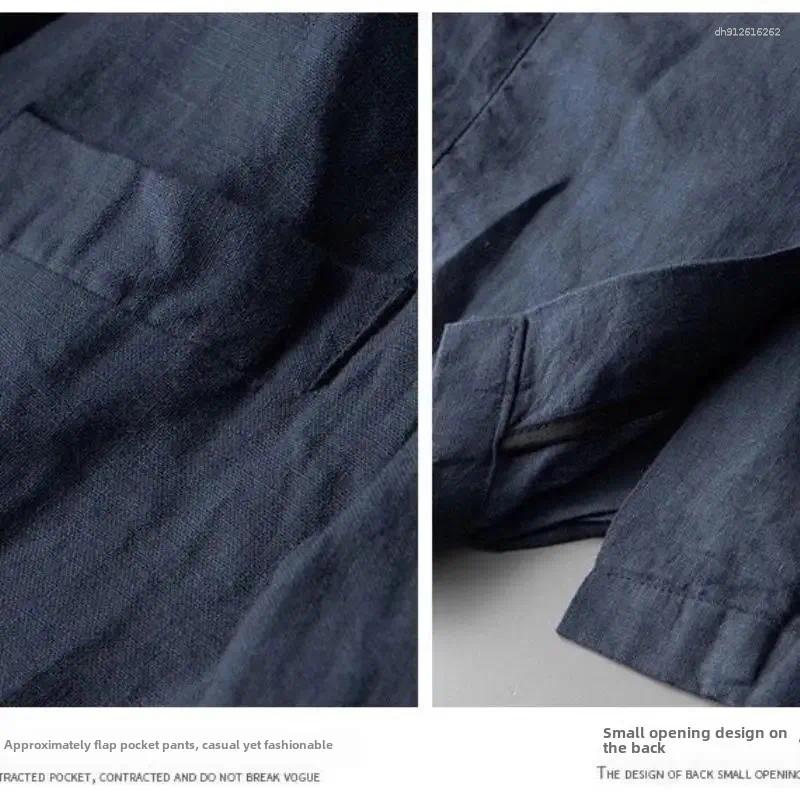 Men's Suits Casual Linen Suit Summer Sun Protection Western Style Loose Fit Top Jacket Cotton