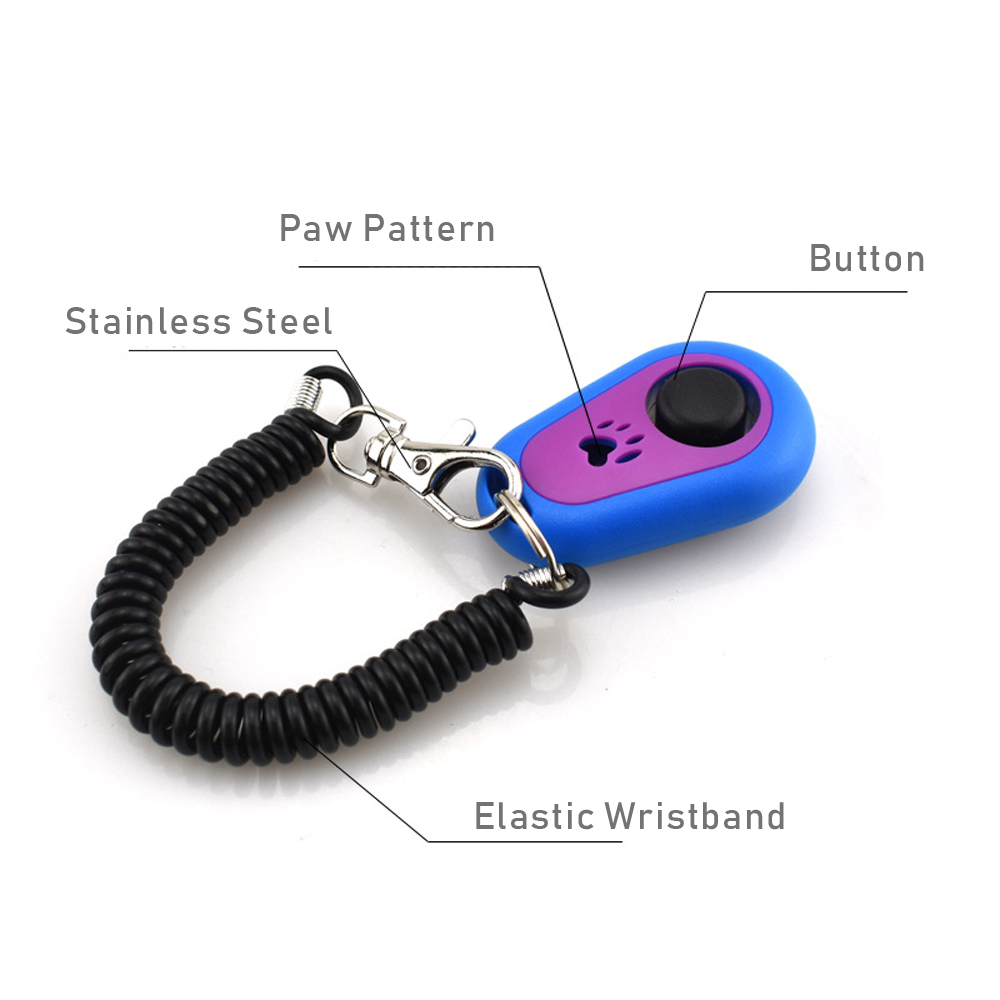 New Color Clicker Pet Dog Cat Paw Pattern Keyring Portable Sound Pet Training Clickers Supplies
