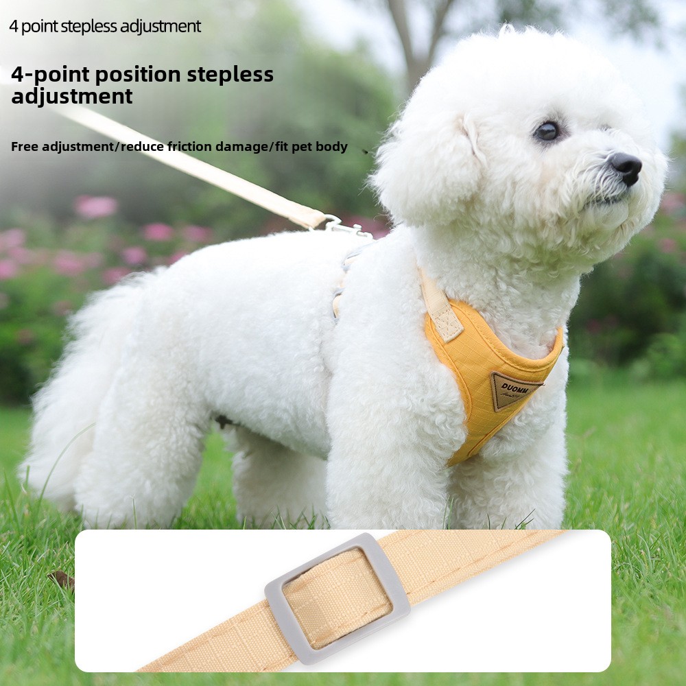 Small Dog Safety Chest Back Leash - Robust Anti-Break Pet Harness for Pets like Teddies & Bichons
