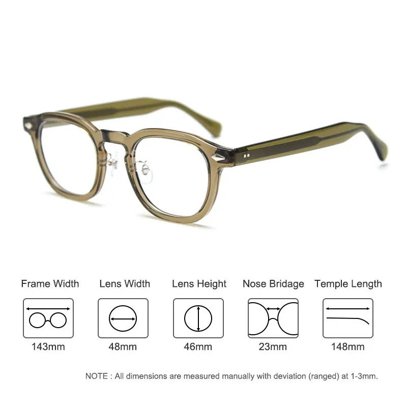 HBK Retro Oval Glasses Frames Transparent Lenses Men High Quality Acetate Frame Glasses Womens Reading Computer Eyewear 250303
