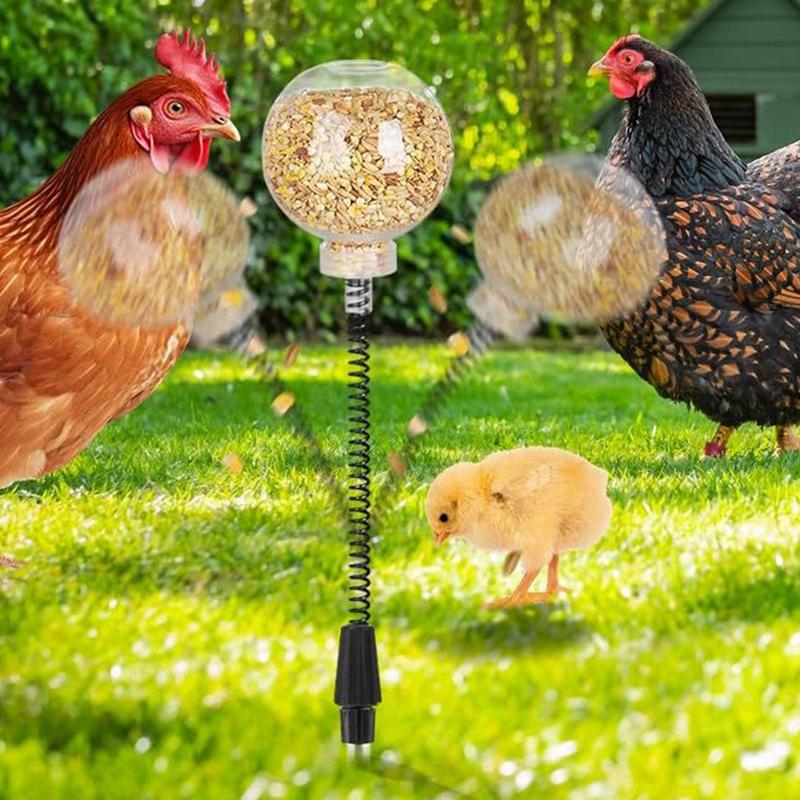 Slow Feed Release Toy for Flock Chicken Coop Pecking Toy Funny Hens Feeding Supplies Poultry Treat Dispenser for Boredom Busting