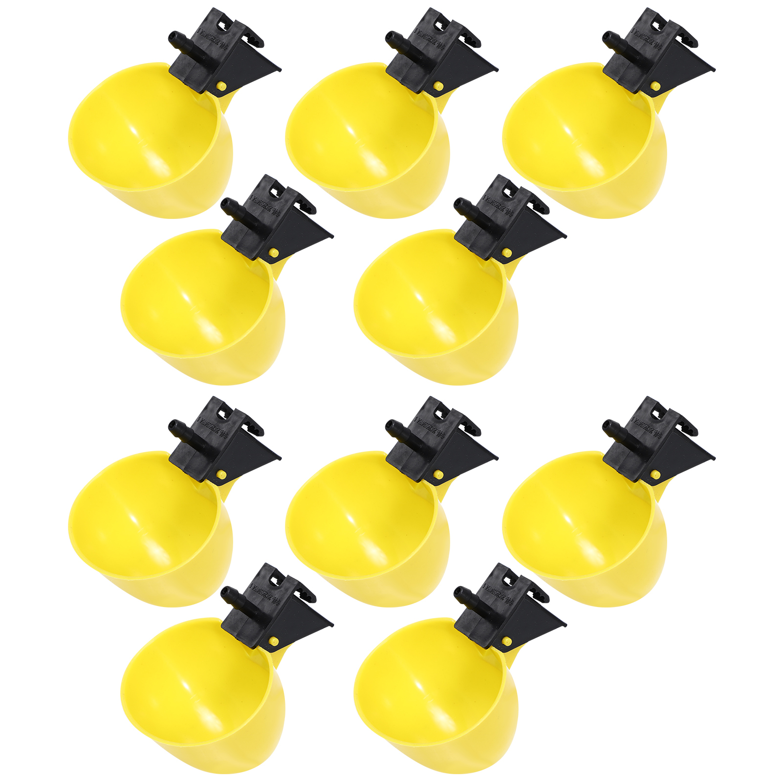 10 Pcs Bird Feeder Pigeon Chicken Drinking Fountain Supplies Self Drinker Water Bowl Accessories Feeders Yellow