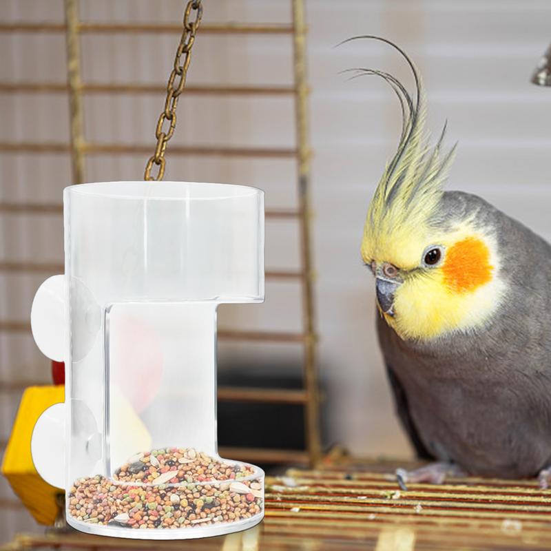 Fish Feeder Mini Bird Feeder Highly Transparent Square Round Aquarium Feeder Bowl with Suction Cup Aquarium Feeder Dispenser