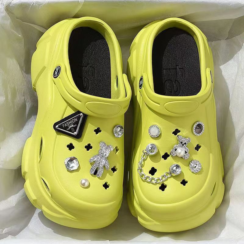 free shipping designer Sandals for woman outdoor Appliques fashion breathable 9cm slippers