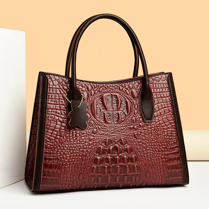 Bag Large Capacity Handbag 2024 New Tote Fashion Crocodile Pattern Women's Mother Bag