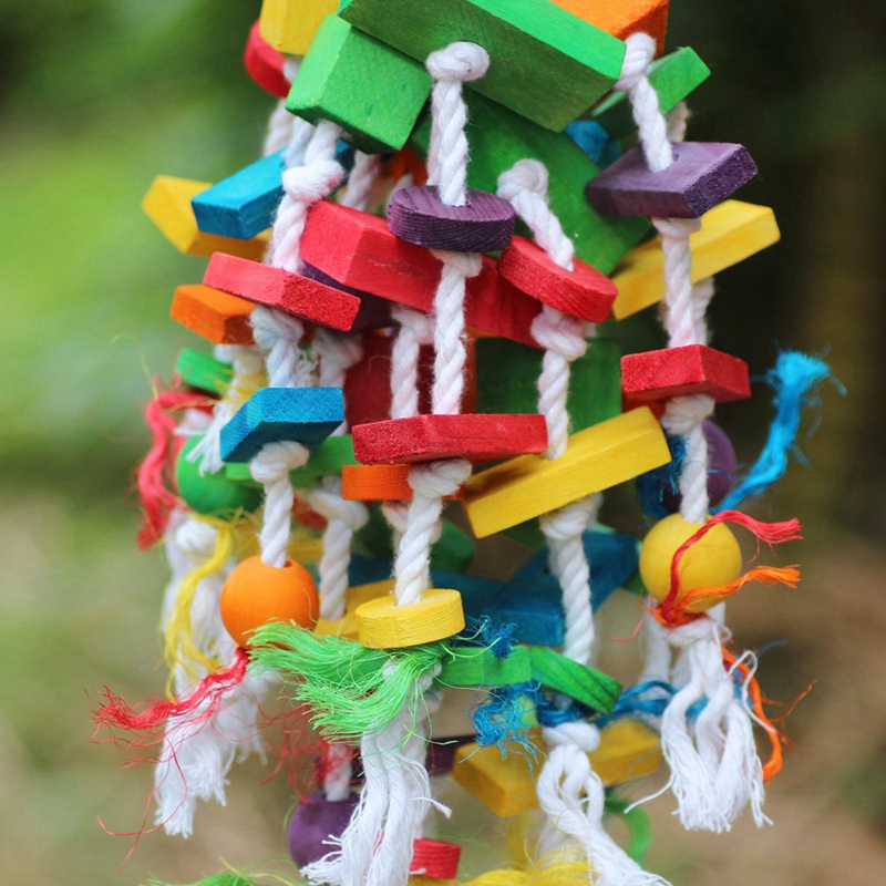 AAAC-Bird Chewing Toy Large Medium Parrot Cage Bite Toys African Grey Macaws Cockatoos Eclectus, Waterfall