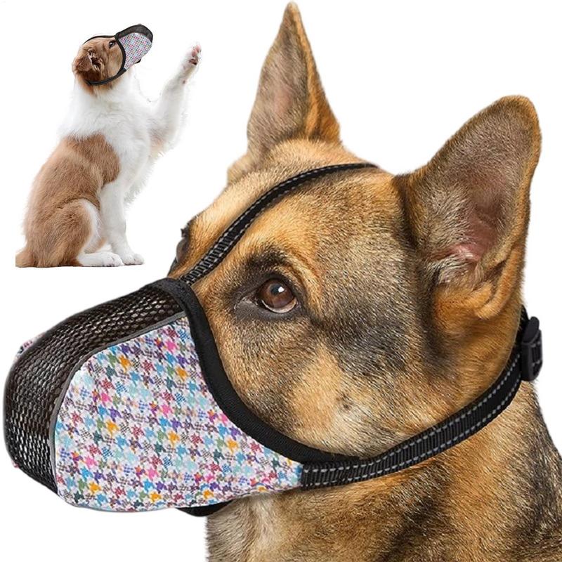 Dog Mouth Guard Adjustable Air Mesh Pet Mouth Guard Soft Covered Puppy Training Muzzle Prevents Biting Wildlife Scavenging