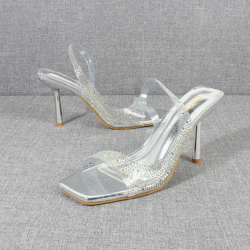 Sandals for Women 2024 Summer New PVC Crystal High Heel Sandals Stiletto Heel Ornamental Shoes Fi Party Sexy Womens SandalsXJ2500305