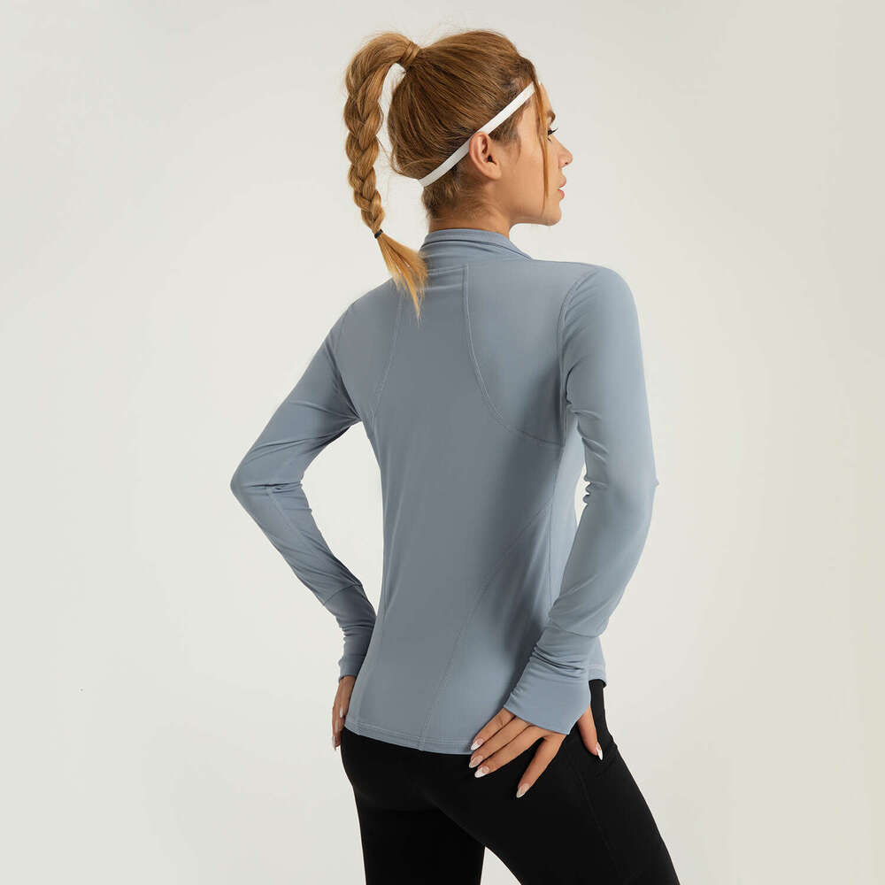 Special Zone Peach Back Flower Yoga Running, Fitness, Cycling, Windproof, Slim Fit Sports Coat For Women KLMY