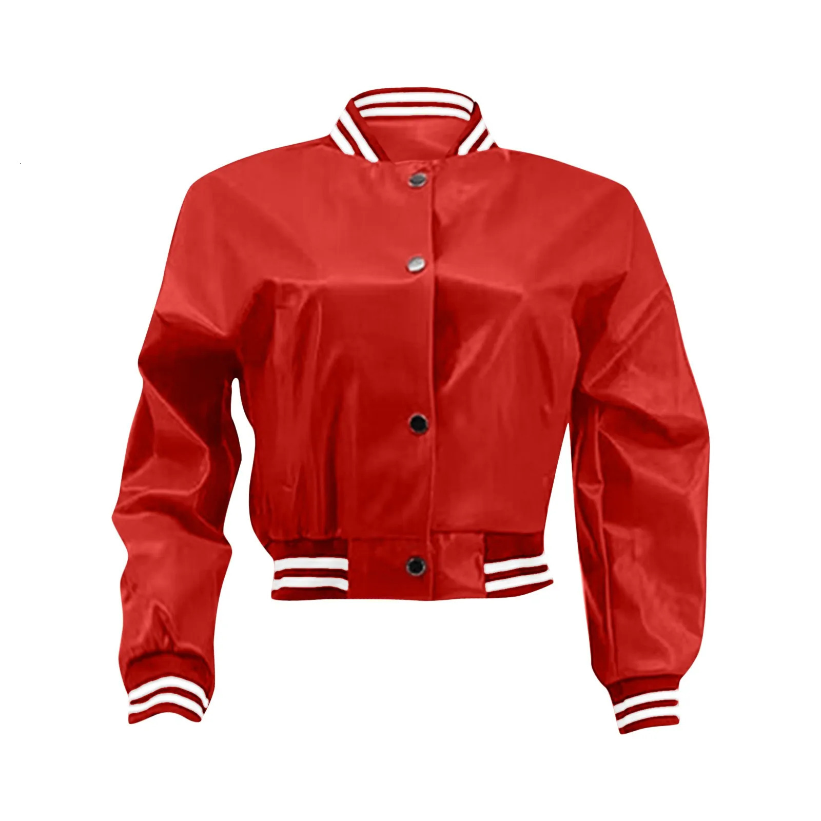 Short Leather Jacket WomenS Jacket Autumn Winter Patchwork Baseball Jacket Loose Zip Up Jacket 250304