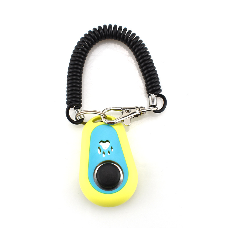 New Color Clicker Pet Dog Cat Paw Pattern Keyring Portable Sound Pet Training Clickers Supplies