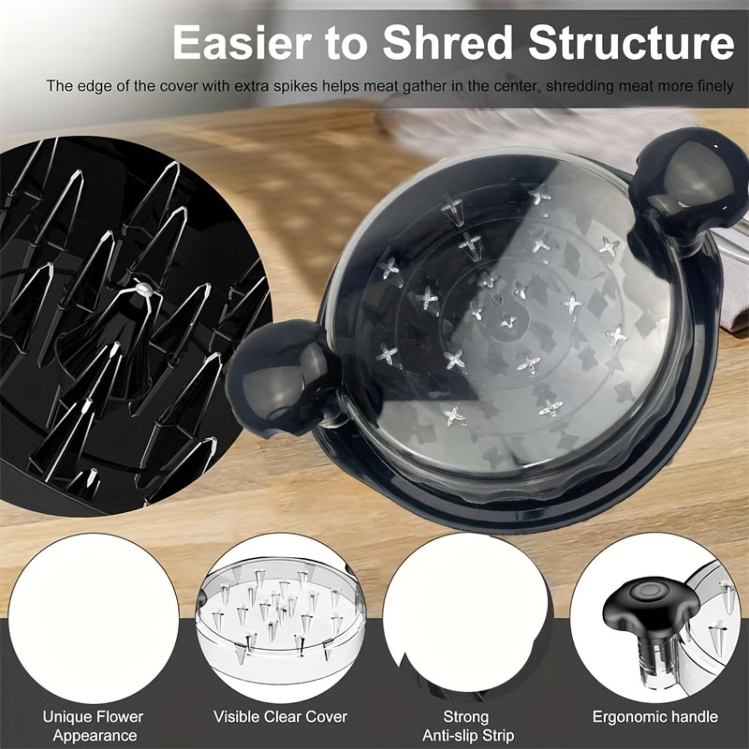 Chicken Shredder Large Chicken Breast Shredding Tool Visible Meat Shredder For Restaurant, Ergonomic Handle, BPA Free, Suitable