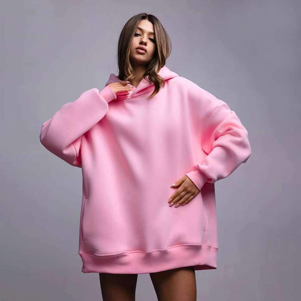 Woman Hoodies Sweatshirts Fashion Solid Color Red Black Gray Pink Hooded Hip Hop Fleece Hoodie Womens Y2k Streetwear