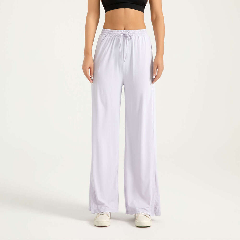 Special Area Sunscreen Waist Wide Leg For Women, High Elasticity, Naked, Ice Feel, UV Resistant, Micro Pull Sports Pants KLMY