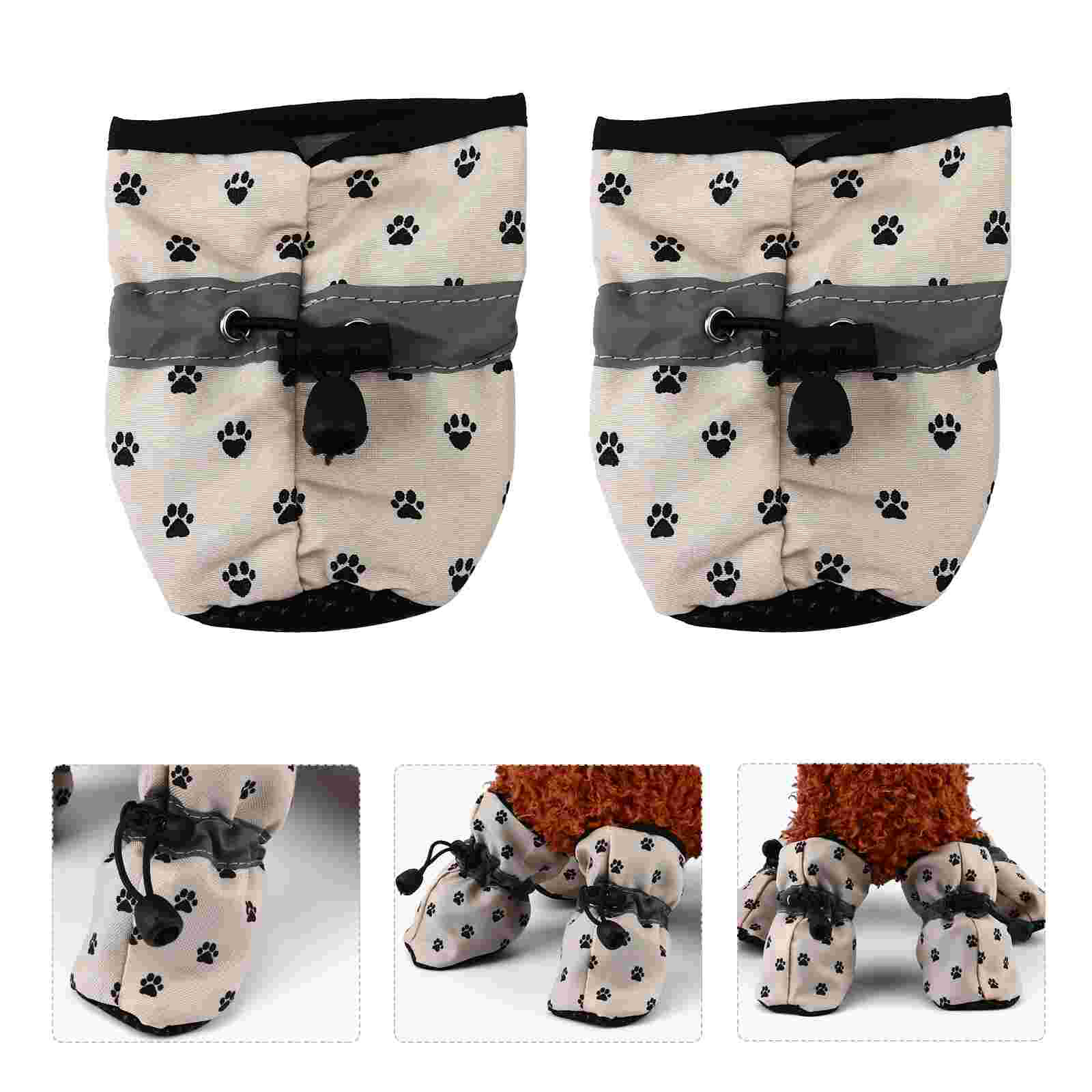 4 Pcs Soft Soled Waterproof Dog Shoes Small Puppy Boots Booties Cloth Pet Supplies Paw Protectors for Dogs