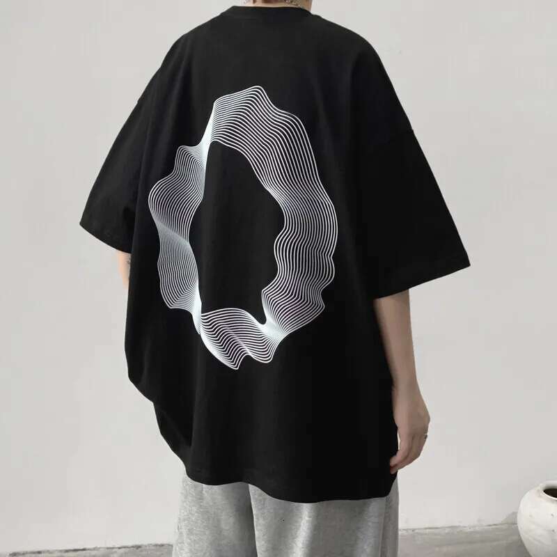 HYBSKR - Men's Short Sleeve Round Neck T-shirt, American Printed Cotton Clothing, Fashion, Y2K, Summer