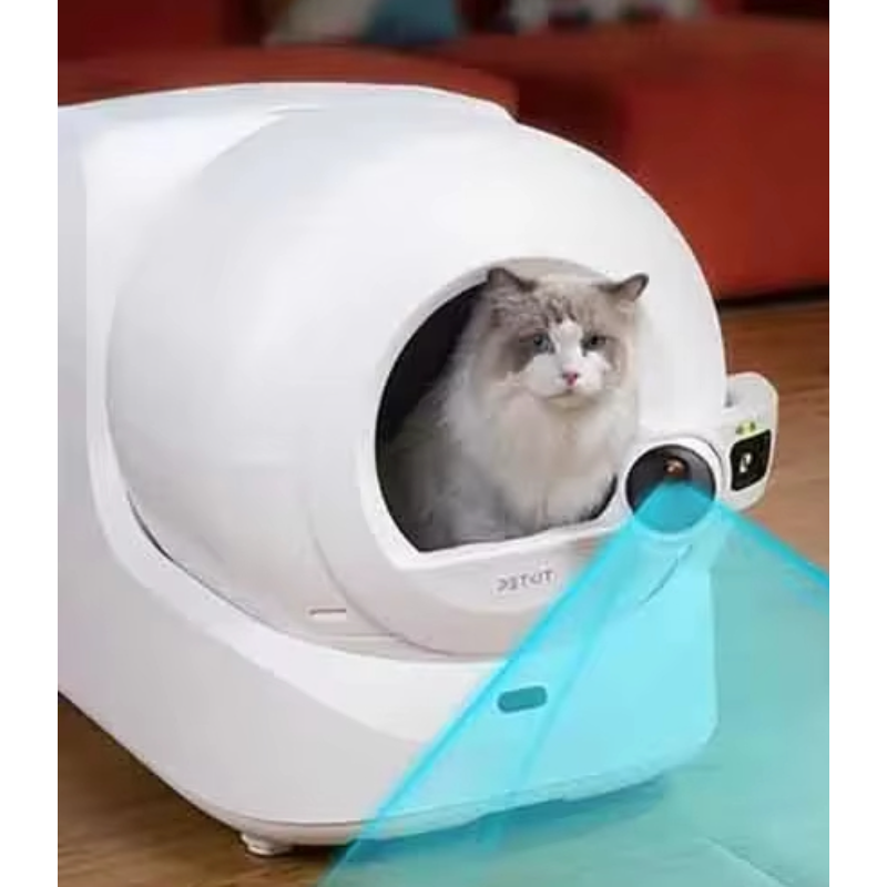 Round cat box automatic cleaning smart trash removal, cat litter box