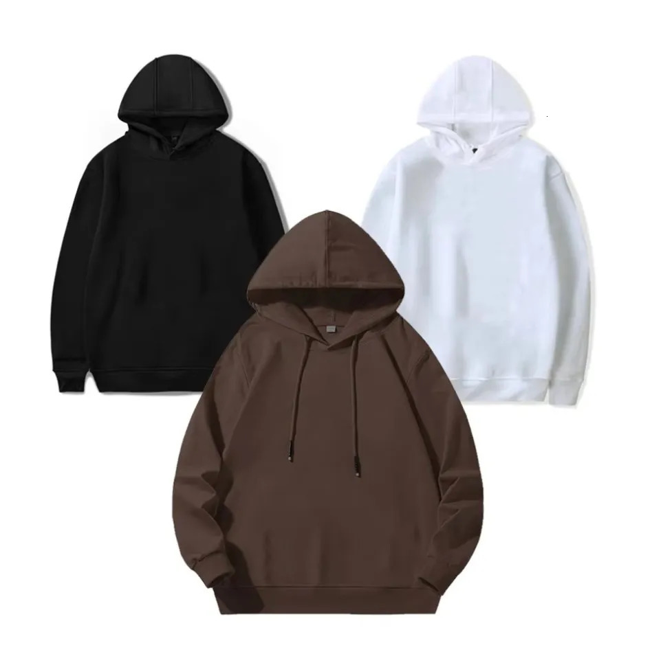 Womens Sweatshirts Long Sleeve Autumn Spring Casual Hoodies Streetwear Hoody Woman Loose Solid Versatile Pullover Black Brown 250304