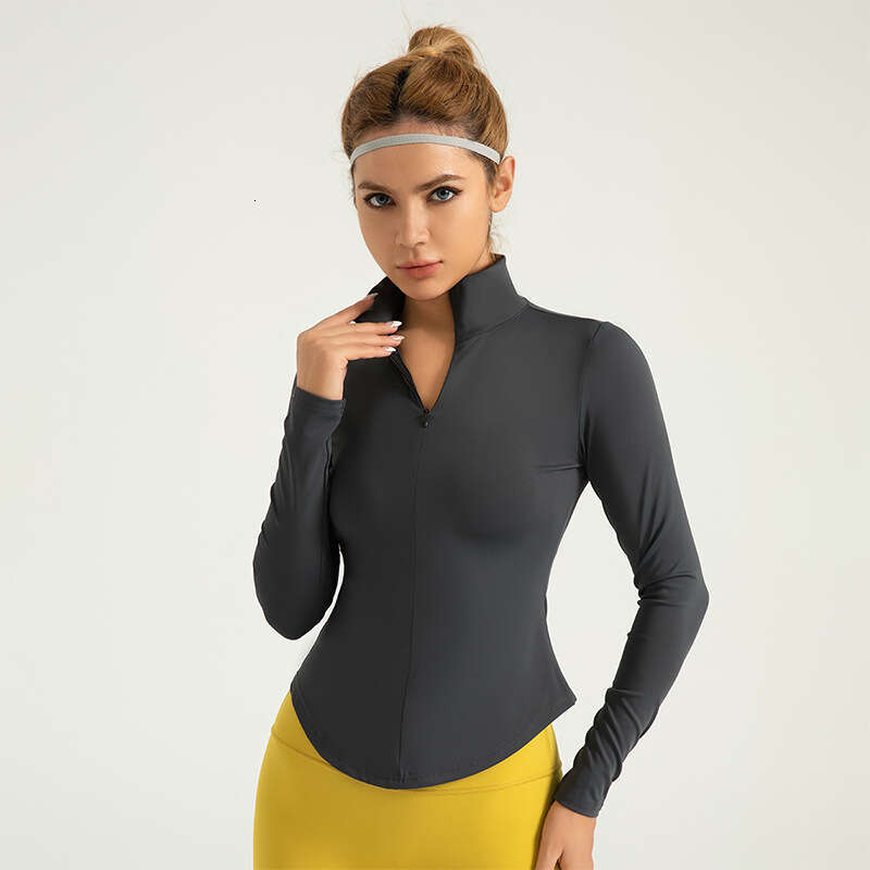 Special Zone Sunscreen Zipper Yoga Clothes Naked, Skin Friendly, Tight, Non Marking, Breathable, Sports And Fitness Top For Women KLMY