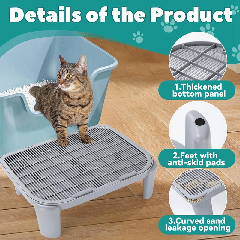 Adjustable Cat Ramp For Litter Box Elevated Cat Litter Ramp For Cat Litter Boxes Double Layered Litter Trapper