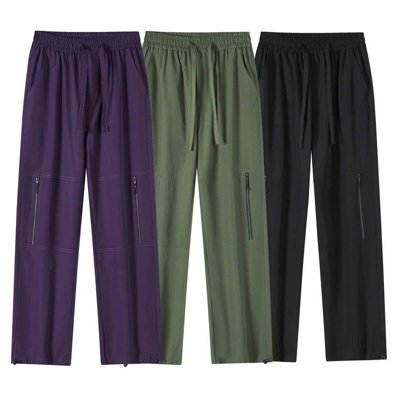 Mens Waterproof Splicing n Sense Hiking Pants Outdoor Windproof Cargo American Style Trendy Breathable StraightLeg 250304