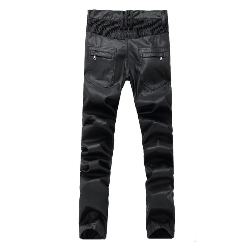 Fashion Mens Pu Leather Pants Waterproof Motorcycle Trousers For Male Size 2840 Windbreak 250304