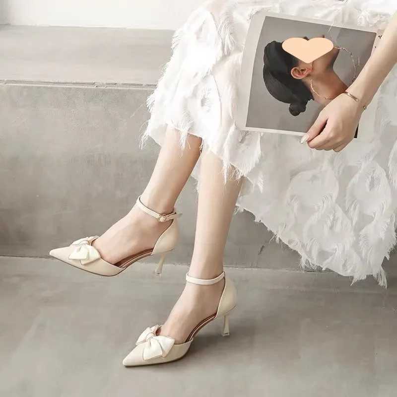 Medium Heel H Mary Jane Wens Shoes Trend PointeoToe Stylish Elegant Dress Wedding Bridal Party White Designer Y250304