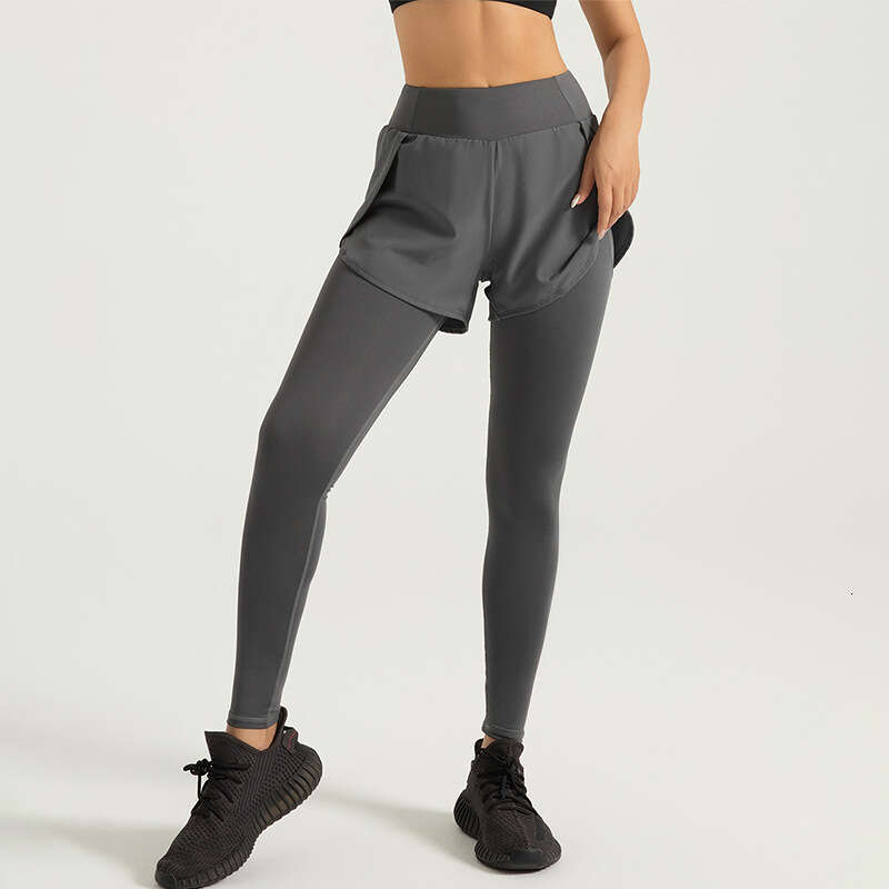 Special Zone Fake Two Pocket Yoga Pants With High Waist And Hip Lift Running Fitness Sports Tights KLMY