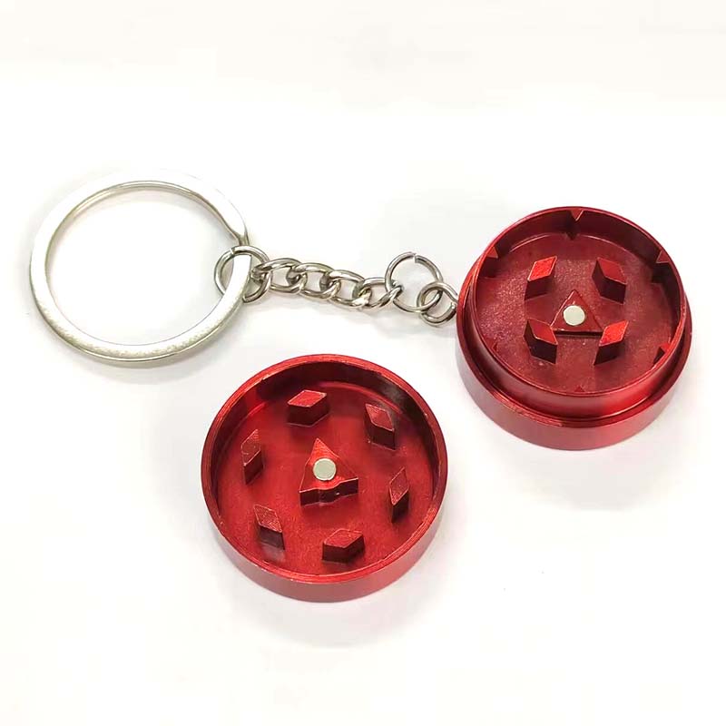 30mm Mini 2-layers Herb Tobacco Grinder with Keychain Cigarette Grinders Spice Cigarette Hand Muller