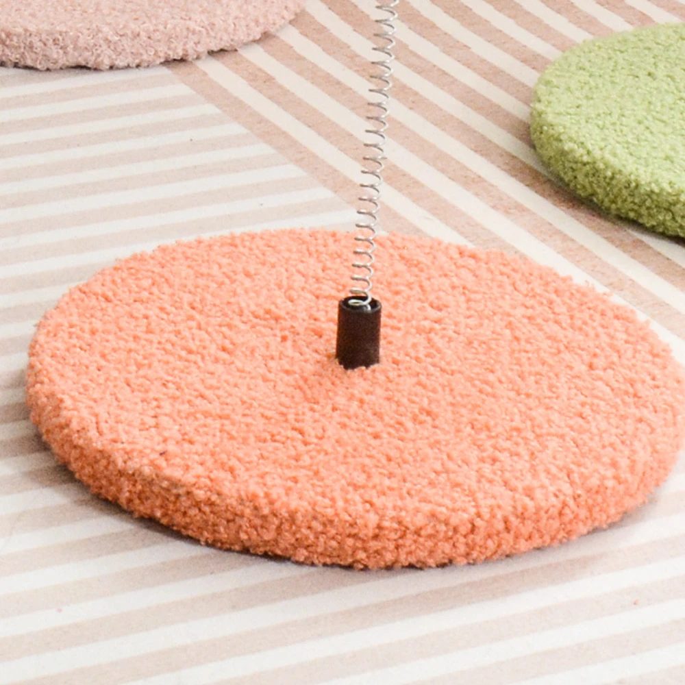 Cat hair ball spring ball toy with chassis interactive cat teasing stick pet scratch toy cats tower self heating ball toys