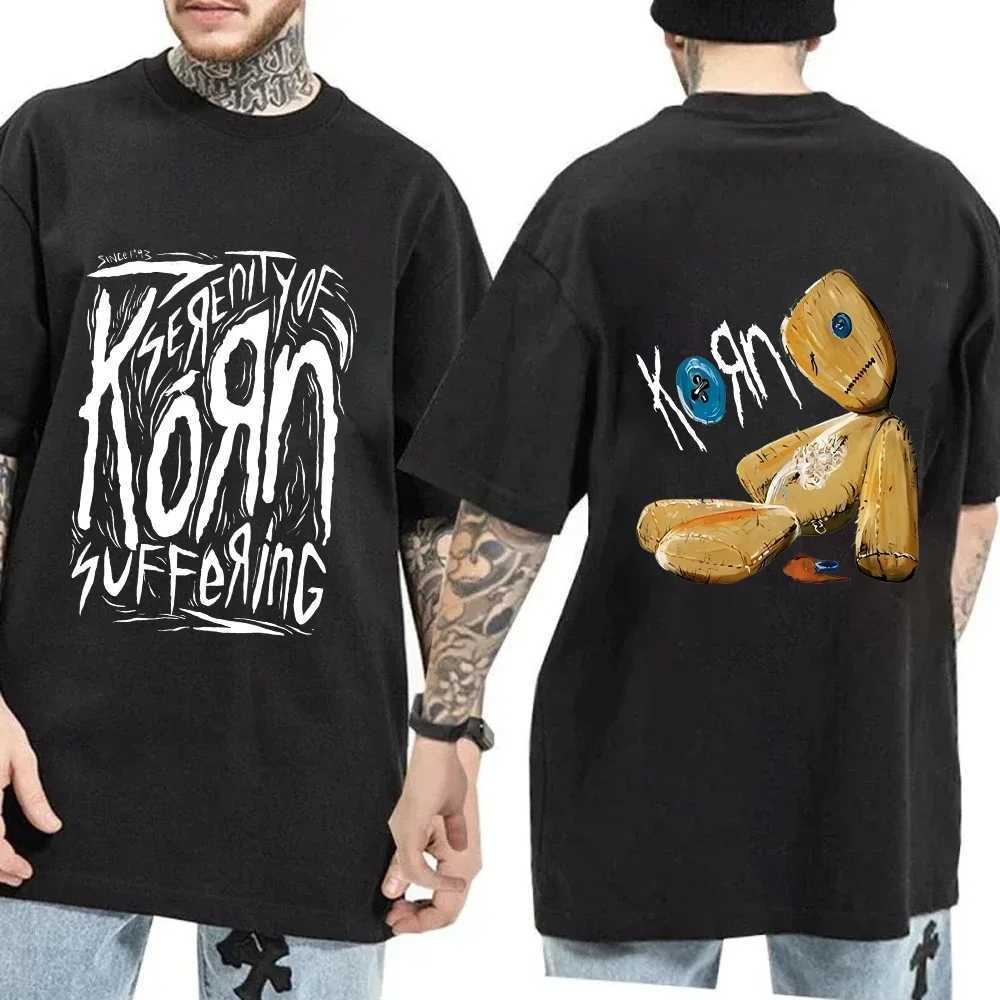 Korn Rock Band Printed T-Shirt Korn WORLD TOUR Music T Shirt for Men Women Loose Short Sleeve Summer Casual Hip Hop StreetwearT250305