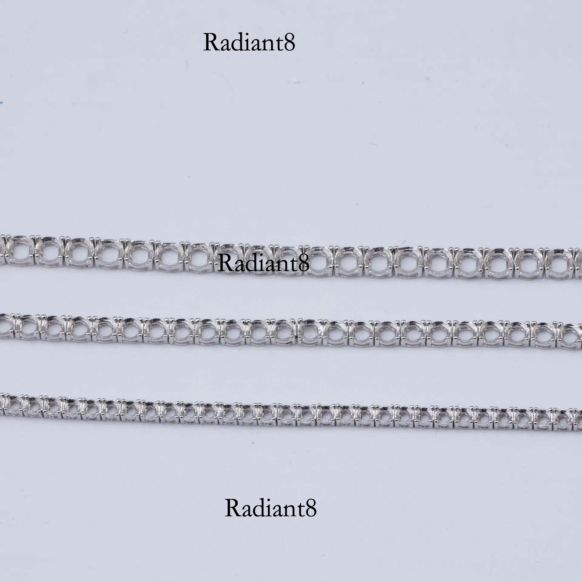 DJMAX Original Sier Without Stones 3MM 4MM 5MM Tennis Chain Empty Holder Suitable For DIY Jewelry Making