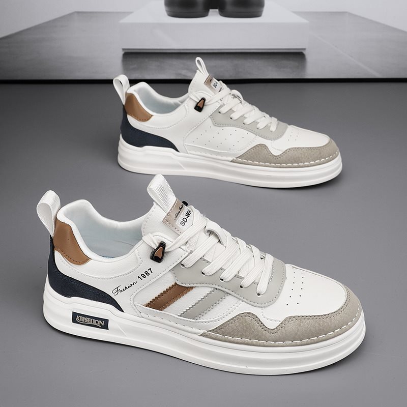 Men's shoes new 2025 summer breathable small white shoes, Maillard trend versatile soft sole lightweight casual sports shoes