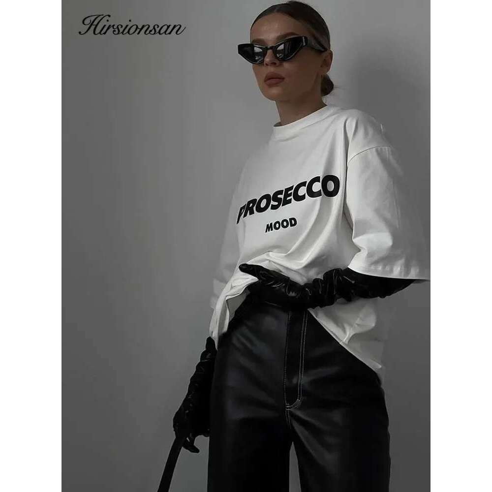 Hirsionsan Simpic letter printed t-shirt women summer new soft short sleeved t-shirts women oversized higt street gothic high