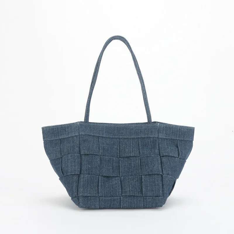 Small Handmade Woven Handbag Simple And Fashionable Canvas Bucket Denim One Shoulder Crossbody Bag 2 Shapes designer handbags women