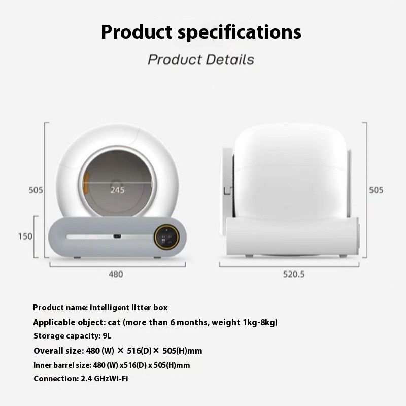 Smart cat litter box, fresh air, one-click cleaning and shoveling, electric cat toilet, pet oversized automatic cat litter box