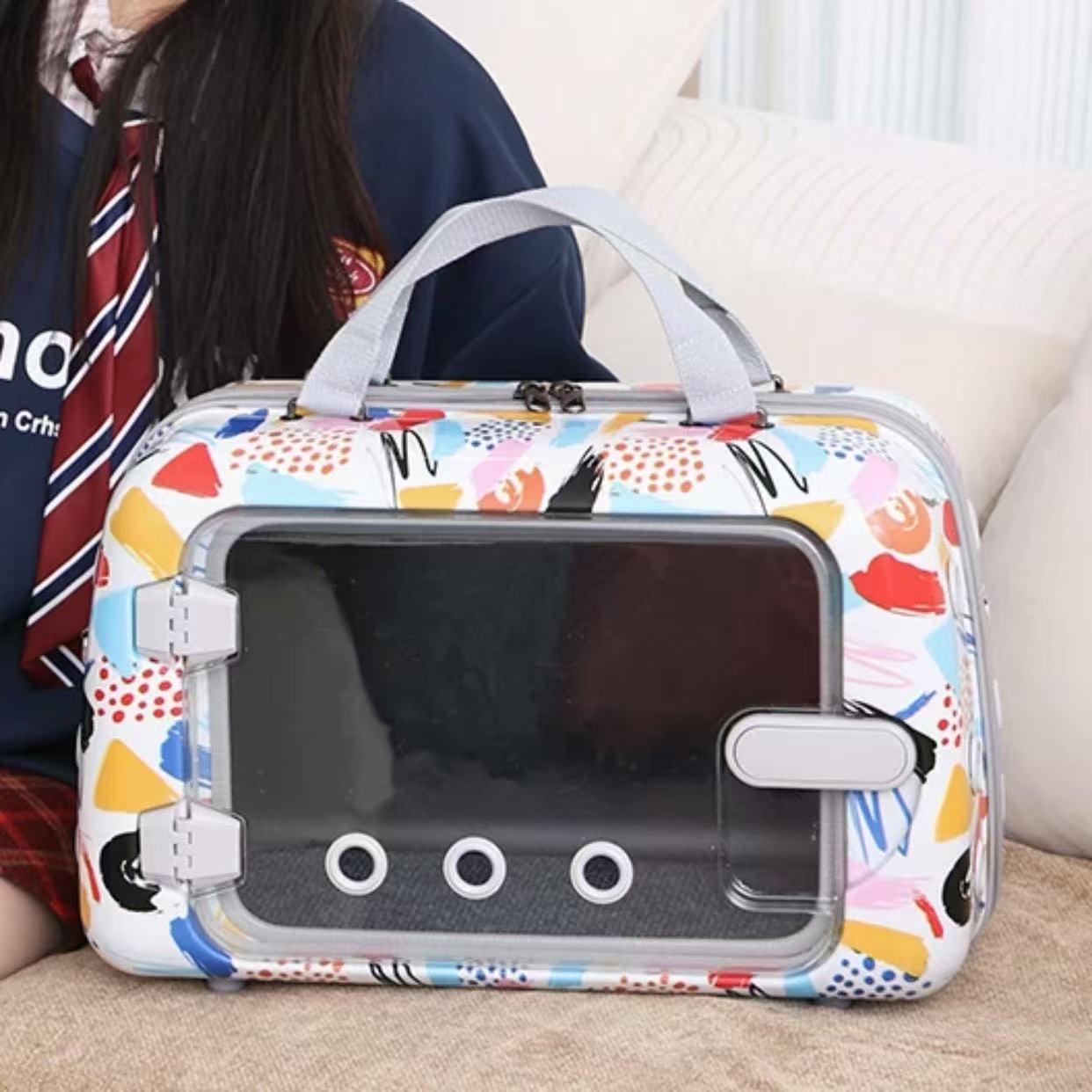 Boarding pet bag, cat outdoor bag, hand-held rabbit bag, large capacity crossbody, single shoulder dog bag, pet spacecraft bag
