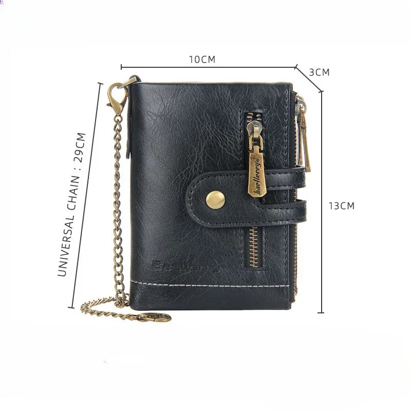 Baellerry Men Wallet y ner Purses Short Zipper Coin Purse Card Holder Chain PORTFOLIO Portomonee Mens 250305